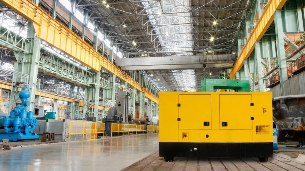 Gerador em galpão industrial